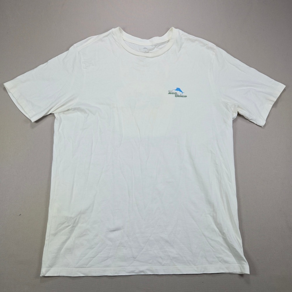 Tommy Bahama T-Shirt Lawn Enforcement Graphic White Mens Large L